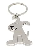 Llavero, joya de bolsa con diseño de perro en acero plateado. A1., plata