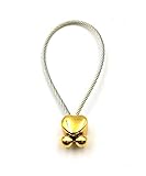 Llavero de oro en forma de corazón con cable de acero encordado., acero, 7CM