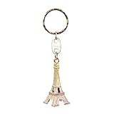 Oleanderhof Llavero de la Torre Eiffel en oro, recuerdo de París, viaje a París, vacaciones en Francia, mini Torre Eiffel, dorado, 5 cm