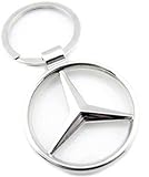 Llavero de metal con logotipo cromado para Mercedes Benz, cromado, L