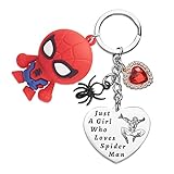Melix Home Spiderman Stuff - Llavero de araña, regalos de superhéroe para adolescentes, niñas, hijas, mujeres, regalo de cumpleaños, Llavero Spiderman, M