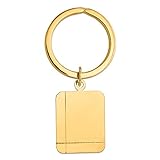 Diamond2Deal - Llavero rectangular de oro amarillo de 14 quilates para mujer