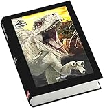 Diario escolar Jurassic World Dinosaurios Ghost Naranja fecha 2022/2023 F.to Standard 19 x 14 cm + Llavero de regalo Dinosaurio + bolígrafo brillante