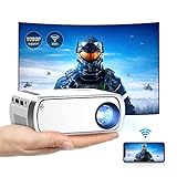Pankaji WiFi Proyector, Mini Proyector Support 1080p admite Proyector Home Cinema Vídeo Proyector Compatible con PS4 / TV Stick / HDMI / USB / iOS / Android Mobile portátil Proyector