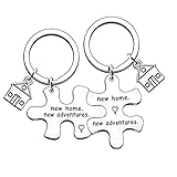 TOFBS Puzzle Partner Llavero Colgante Set Letters de aleación de acero inoxidable con grabado Llavero de pareja Amor Amistad Regalos Plata (2 PCS#4)