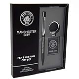 Manchester City FC Juego de bolígrafo y llavero (talla única), color negro y plateado