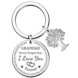 SMARGO Llavero con texto en inglés 'Best Grandad' de Grandchildren Familchildren - Llavero grabado 'I Love You Forever Grandfather'