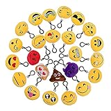 QH-Shop Emoji Llavero,Emoción Llavero 6cm Mini Regalo de Relleno de Juguete para Coche Mochila Fiesta Favores Decoración Niños Juguete 24 Packs