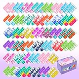 60 PCS Pop Fidget It Toys, Juego de Squeeze Pop Bubble Fidget, Silicona Fidget Juguete Llavero, Juguetes Sensoriales Multicolor para Niños Adultos